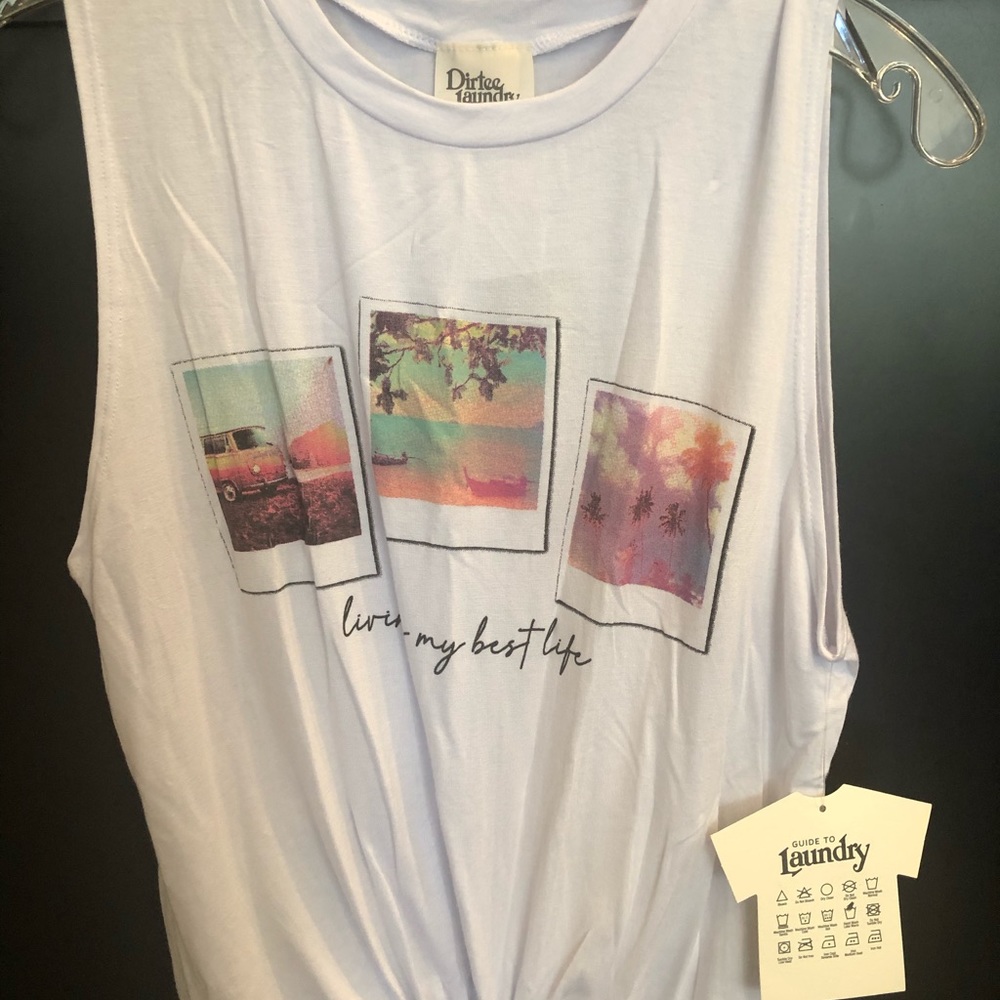 White living my best life tank